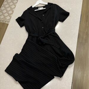 Black Striped Women's Jumpsuit
